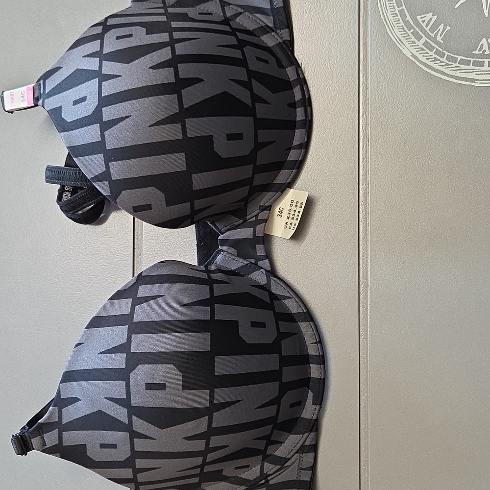 Victoria's Secret PINK Black and Gray Bra